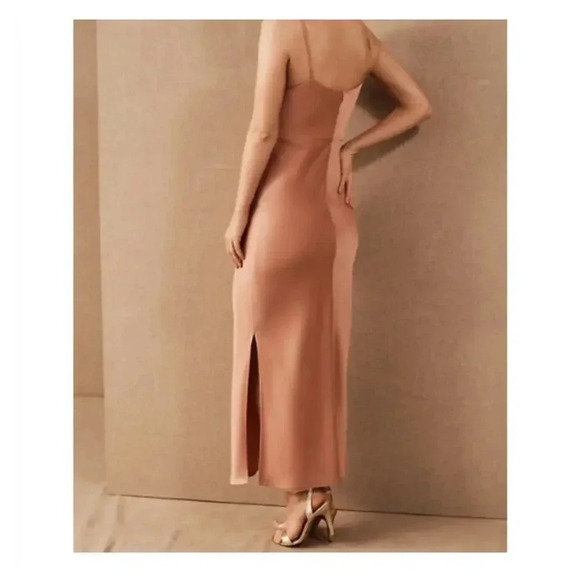 NWT BHLDN Cali Satin Cowl Neck Midi Slip Dress Sedona 0 New Anthropologie - Picture 2 of 9